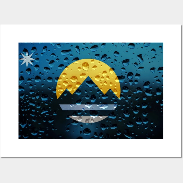 Flag of Reno - Raindrops Wall Art by DrPen